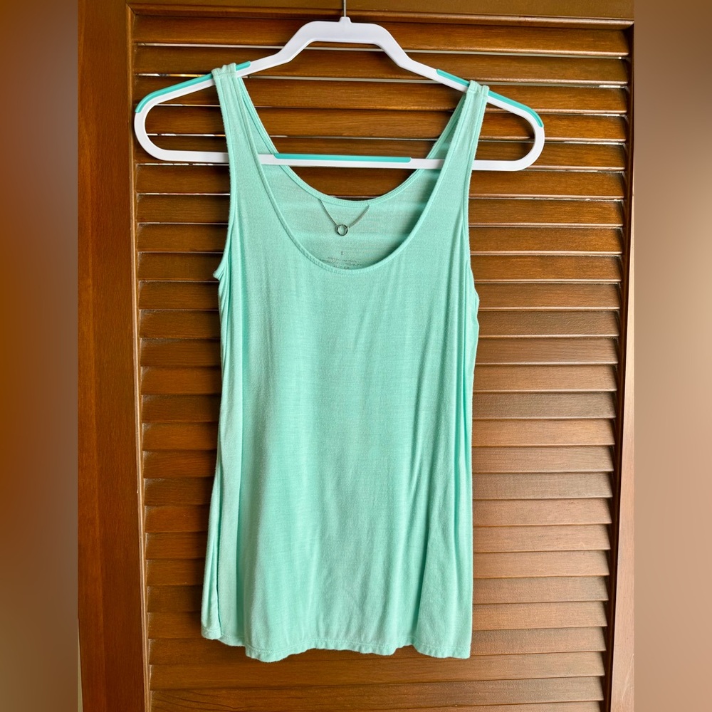 Armani Exchange Classic Scoop Neck Tank Top - Mint Green